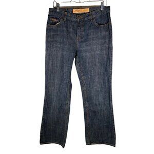 Eddie Bauer Women’s Blue Denim‎ Jeans Bootcut Pants Size 10 Dark Distressed Wash